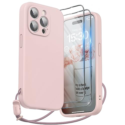 SURPHY kompatibel mit iPhone 15 Pro Hülle Silikon mit Band & Displayschutzfolie 6,1" 2023, Handyhülle iPhone 15 Pro Case mit Kameraschutz, iPhone 15 Pro Schutzhülle, Rosa SURPHY kompatibel mit iPhone 15 Pro Hülle Silikon mit Band & Displayschutzfolie 6,1" 2023, Handyhülle iPhone 15 Pro Case mit Kameraschutz, iPhone 15 Pro Schutzhülle, Rosa von SURPHY
