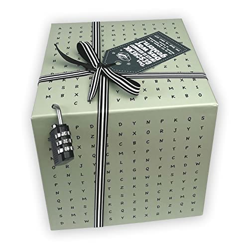 SURPRISA Rätselbox | Geldgeschenke Verpackung, Gutscheine zum Geburtstag oder Hochzeit | große Geschenkbox Worträtsel, mint von SURPRISA