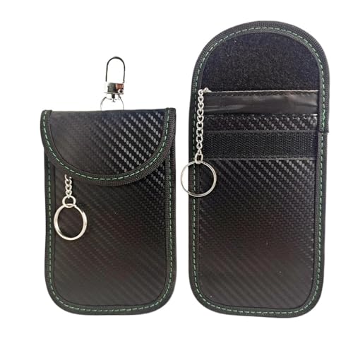 Schlüsselgehäusehalter 2 Stück Faraday-Tasche Für Schlüsselanhänger Einheitsgröße Schlüsselanhänger-Schutz Auto-Signalblockierung Diebstahlschutz Schlüsselgehäuse(Green-2pcs) von SUSHUANG