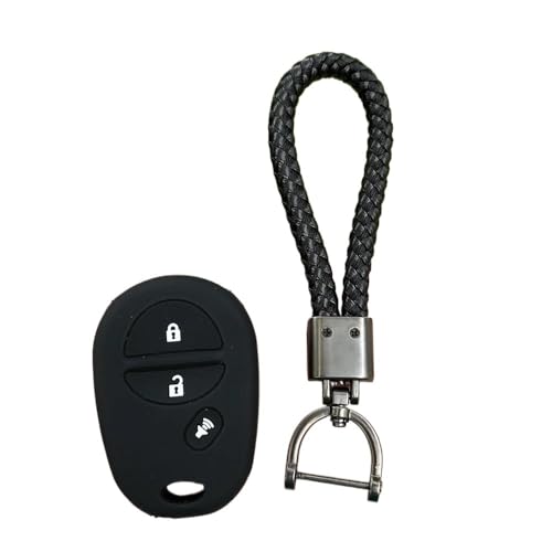 Schlüsselgehäusehalter 3 Tasten Silikon Autoschlüssel Hülle Hülle Hautschutz Halter Gummischale Für Sienna Für Tacoma Für Tundra Schlüsselanhänger Zubehör Schlüsselgehäuse(Blanc) von SUSHUANG