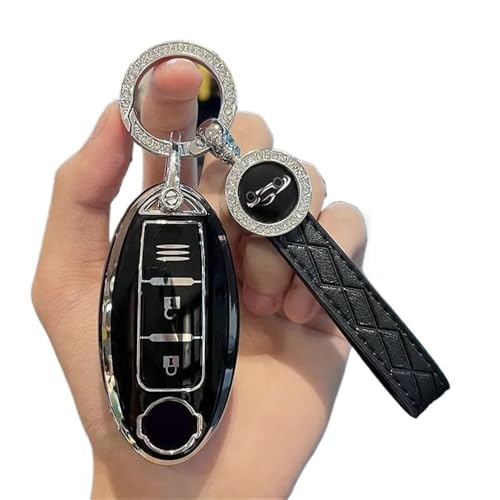 Schlüsselgehäusehalter Auto-Fernschlüsselgehäuse-Abdeckungsschale Für Qashqai Für X-Trail T32 T31 Für Juke J10 J11 Für Kicks Note Schlüsselanhänger Schlüsselgehäuse(A Black Set 2) von SUSHUANG