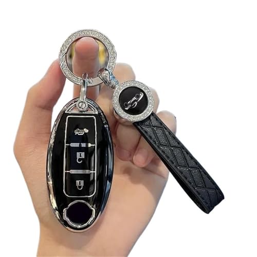 Schlüsselgehäusehalter Auto-Fernschlüsselgehäuse-Abdeckungsschale Für Qashqai Für X-Trail T32 T31 Für Juke J10 J11 Für Kicks Note Schlüsselanhänger Schlüsselgehäuse(B Black Set 2) von SUSHUANG