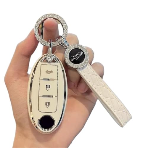 Schlüsselgehäusehalter Auto-Fernschlüsselgehäuse-Abdeckungsschale Für Qashqai Für X-Trail T32 T31 Für Juke J10 J11 Für Kicks Note Schlüsselanhänger Schlüsselgehäuse(B White Set 2) von SUSHUANG