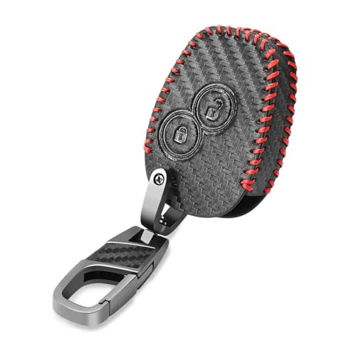 Schlüsselgehäusehalter Leder-Schlüsselanhänger-Abdeckung Schlüsselhalter Autoschlüsseletui Für Terrano Für Almera Schlüsselgehäuse(2 Buttons) von SUSHUANG