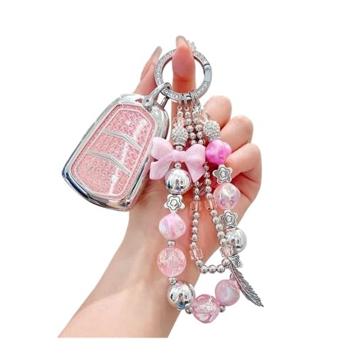 Schlüsselgehäusehalter Rosa TPU Für ATS CT6 Cts DTS XT5 Für Escalade ESV SRX STS XTS ELR 5 Button Remote Smart Car Key Case Cover Fob Tasche Schlüsselanhänger Schlüsselgehäuse(A1 Pink 4B) von SUSHUANG