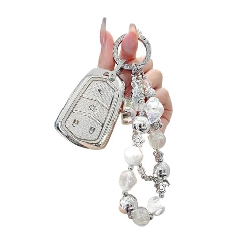 Schlüsselgehäusehalter Rosa TPU Für ATS CT6 Cts DTS XT5 Für Escalade ESV SRX STS XTS ELR 5 Button Remote Smart Car Key Case Cover Fob Tasche Schlüsselanhänger Schlüsselgehäuse(A1 White 4B) von SUSHUANG