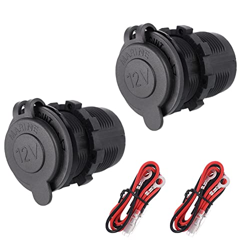 SUSSURRO 2 Stück Auto Zigarettenanzünder Steckdose Wasserdicht Marine Grade Auto Zigarettenanzünder Adapter für 12V/24V DC Auto Boot Motorrad mit 0,6m Anschlusskabel SUSSURRO 2 Stück Auto Zigarettenanzünder Steckdose Wasserdicht Marine Grade Auto Zigarettenanzünder Adapter für 12V/24V DC Auto Boot Motorrad mit 0,6m Anschlusskabel von SUSSURRO