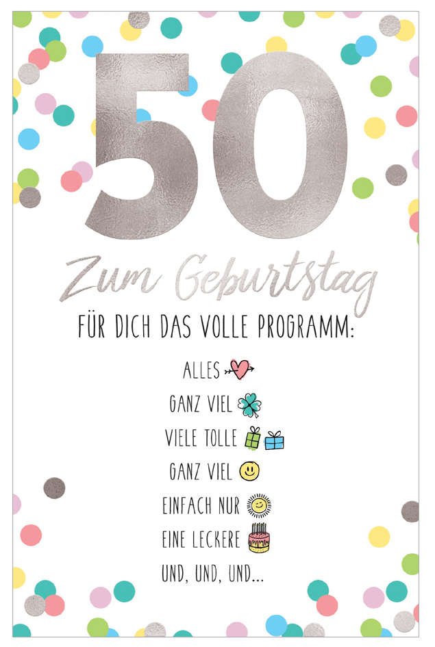 SUSY CARD Geburtstagskarte - 50. Geburtstag , Emoji 2, von SUSY CARD
