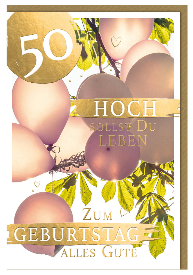 SUSY CARD Geburtstagskarte - 50. Geburtstag , Goldig, von SUSY CARD