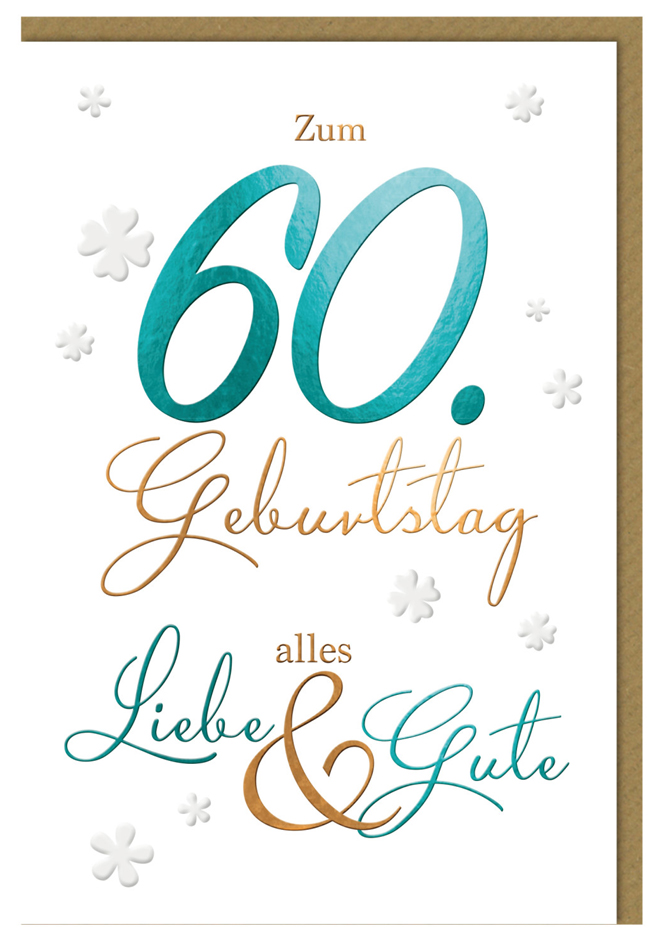 SUSY CARD Geburtstagskarte - 60. Geburtstag , Schrift, von SUSY CARD