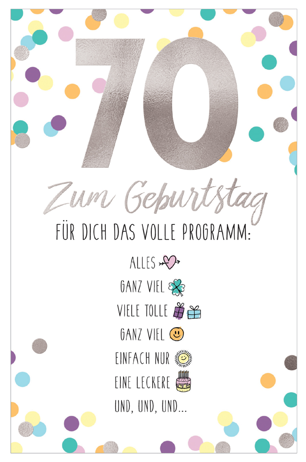 SUSY CARD Geburtstagskarte - 70. Geburtstag , Emoji 2, von SUSY CARD