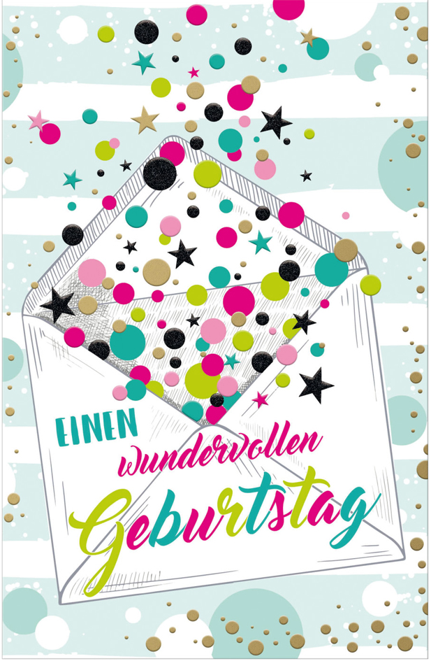 SUSY CARD Geburtstagskarte Goldelicious , Briefumschlag, von SUSY CARD