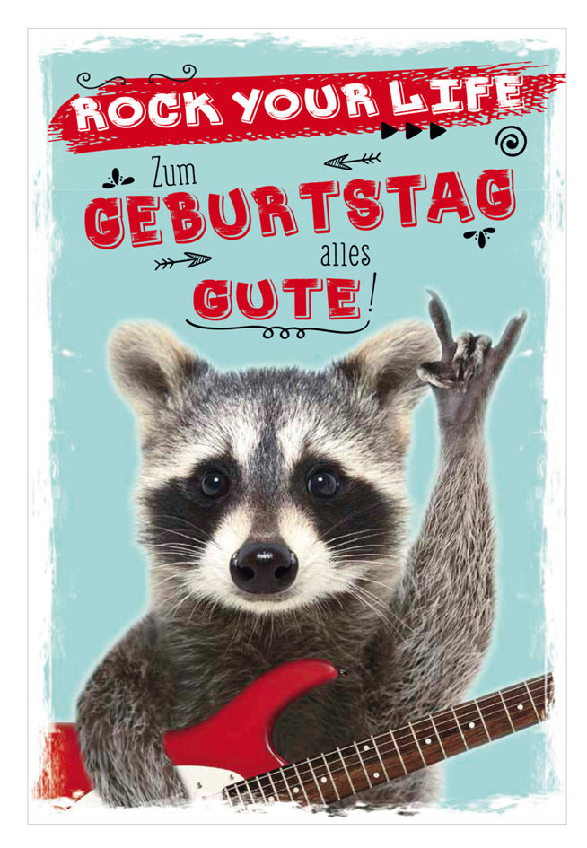 SUSY CARD Geburtstagskarte - Humor , Waschbär, von SUSY CARD