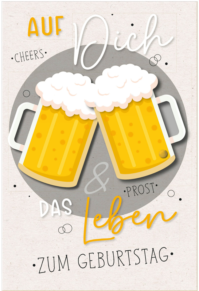 SUSY CARD Geburtstagskarte Round , Biergläser, von SUSY CARD