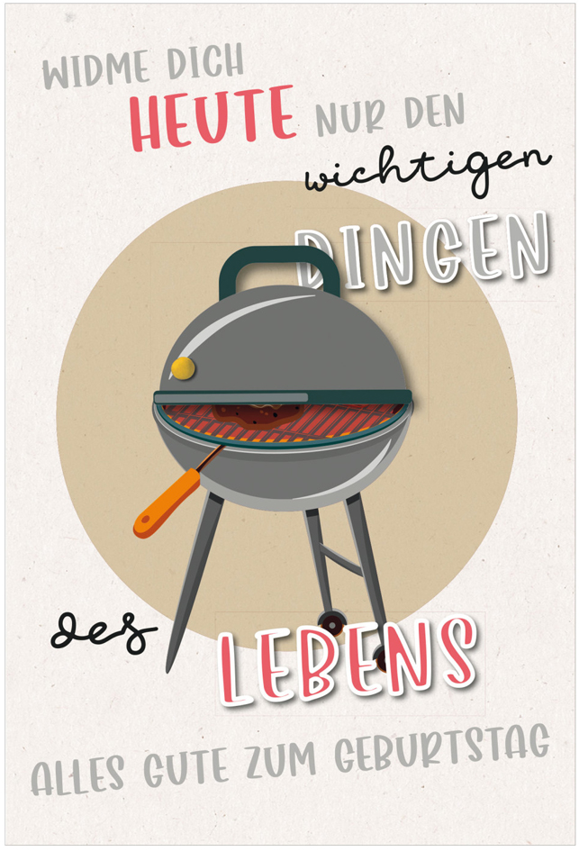SUSY CARD Geburtstagskarte Round , Grill, von SUSY CARD