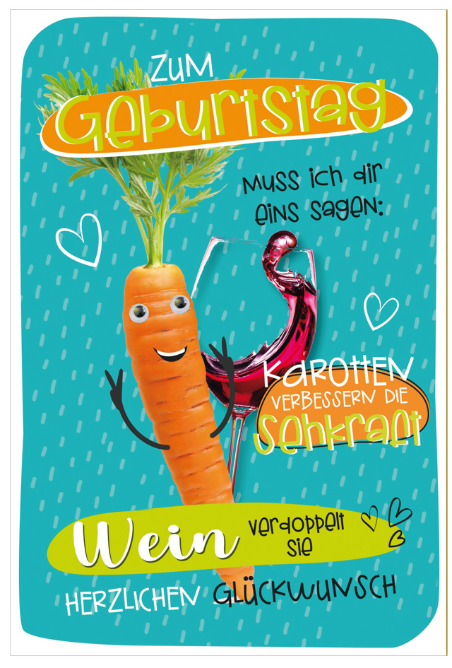SUSY CARD Geburtstagskarte Wiggle , Möhre, von SUSY CARD