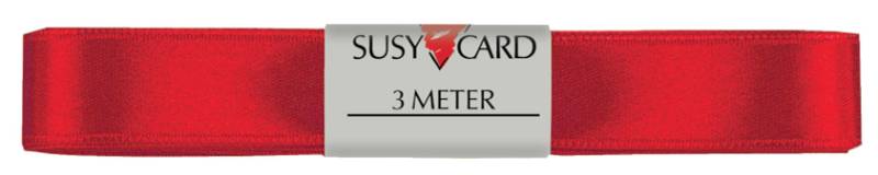 SUSY CARD Geschenkband , Doppelsatin, , 15 mm x 3 m, rot von SUSY CARD