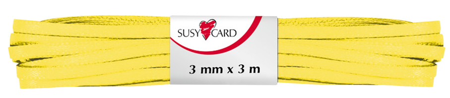 SUSY CARD Geschenkband , Doppelsatin, , 3 mm x 3 m, gelb von SUSY CARD