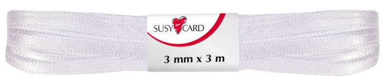 SUSY CARD Geschenkband , Doppelsatin, , 3 mm x 3 m, weiß von SUSY CARD