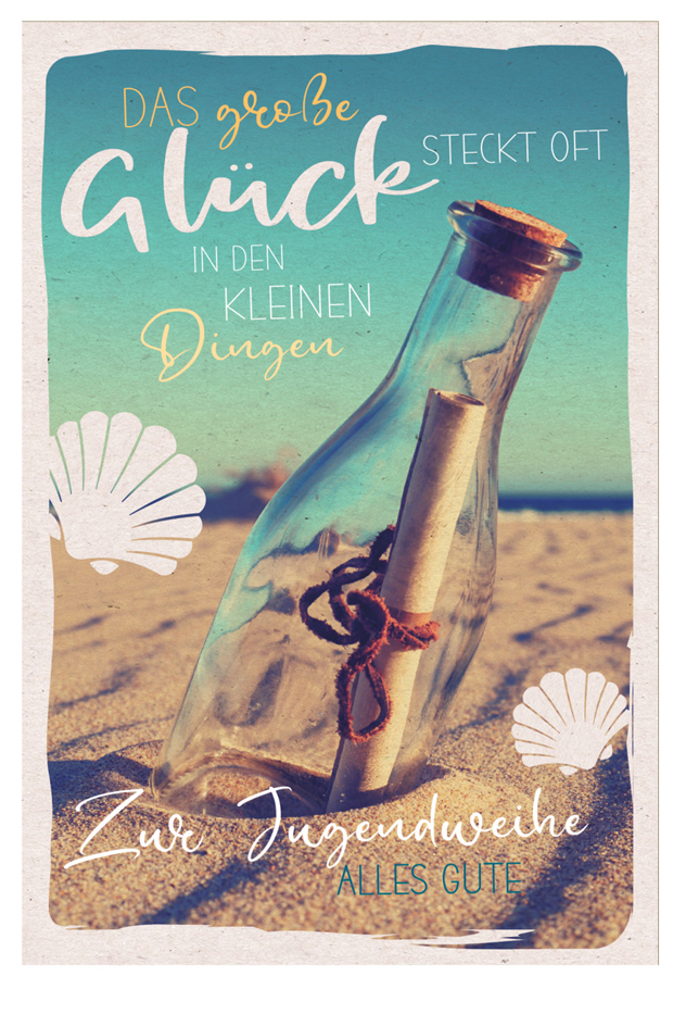 SUSY CARD Jugendweihekarte , Flaschenpost, von SUSY CARD