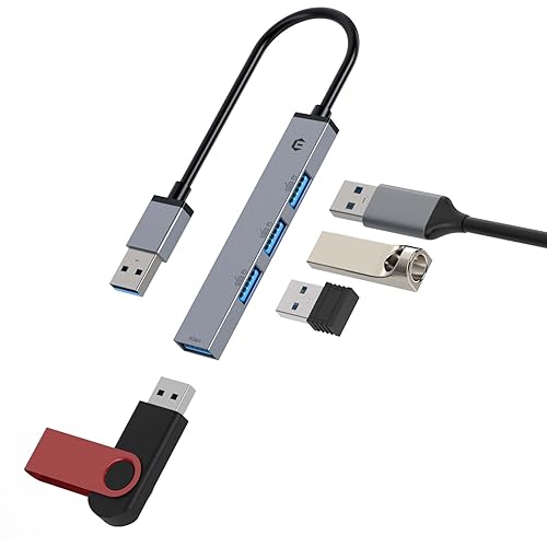 Mini USB C Hub, Ultradünner USB Hub mit 4 Anschlüssen (1x USB 3.0 und 3x USB 2.0), Kompatibel mit Laptop, PC, Windows, Mac OS und Linux Tastaturen von SUTOUG