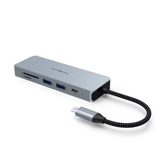 SUTOUG Docking Station, 10 in 1 USB C Hub mit 4K HDMI, USB-C Datenübertragungsanschluss, 2* USB3.0 Typ-A, 2* USB 2.0 Typ-A, SD/TF Kartenleser, 3.5mm Stereo Jack für Mac OS & Windows von SUTOUG