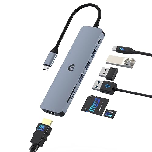 SUTOUG Dockingstation 7-in-1 USB C Hub Multiport Adapter mit HDMI 100W PD Ladeanschluss, SD/TF Dock, 3 USB 3.0 Ports für Typ C Laptop von SUTOUG