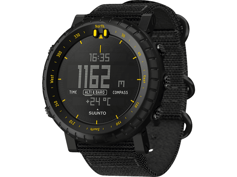 SUUNTO Core Black Yellow Outdoorwatch Silikon, M: 130–215mm, Mehrfarbig von SUUNTO