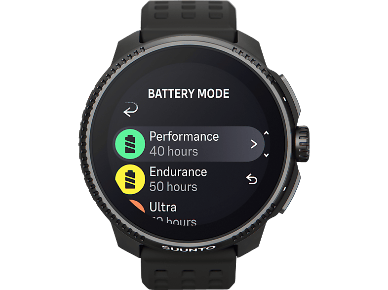 SUUNTO Race Sportuhr Silikon, Für Handgelenkumfang: 125–175 mm (Zusatzarmband bis 215 mm), All Black von SUUNTO