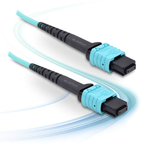 SUWOLF 3M / 10FT 12Fasern Polarität Typ B OM3 MPO zu MPO Patchkabel Beide Female LSZH MPO - MPO LWL Patch Kabel/Optical Fiber Patch Cord für QSFP+/QSFP28 und MTP Steckverbinder Kompatibel Aqua SUWOLF 3M / 10FT 12Fasern Polarität Typ B OM3 MPO zu MPO Patchkabel Beide Female LSZH MPO - MPO LWL Patch Kabel/Optical Fiber Patch Cord für QSFP+/QSFP28 und MTP Steckverbinder Kompatibel Aqua von SUWOLF