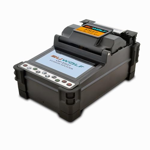 SUWOLF 4,3" Touchscreen Hohe Präzision Glasfaser Spleißgerät/LWL Spleißgerät/Kern-zu-Kern Ausrichten Glasfaser Spleißen Technik/Fiber Optic Fusion Splicer für SM MM NZ-DS EDF Glasfaser (FS37) von SUWOLF