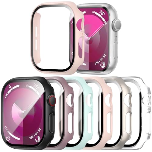 6-Stück Schutzhülle mit Displayschutzfolie Kompatibel mit Apple Watch Series 9/8/7 41mm,Ultradünne Hard Gehäuse Eingebaut Kratzfest Gehärtetes Glas Schutzfolie für iWatch 7 8 9 41mm 6-Stück Schutzhülle mit Displayschutzfolie Kompatibel mit Apple Watch Series 9/8/7 41mm,Ultradünne Hard Gehäuse Eingebaut Kratzfest Gehärtetes Glas Schutzfolie für iWatch 7 8 9 41mm von SUYEVD