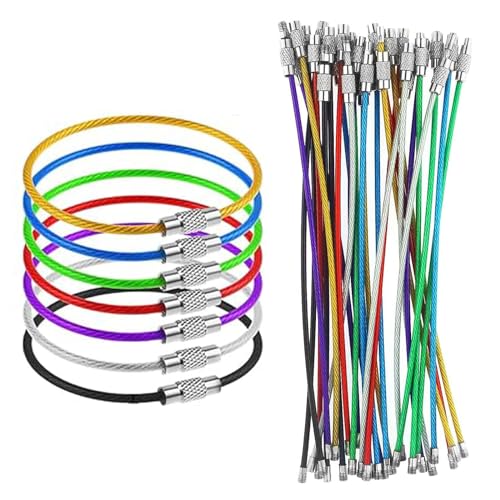 Schlüsselanhänger Ringe, 56 Stück Delstahldraht Schlüsselbund, Farbige Stahldraht Keychain, Multifunktionale Schlüsselringe, Zum Aufhängen von Taschenlampen, Etiketten, Sieben Farben Schlüsselanhänger Ringe, 56 Stück Delstahldraht Schlüsselbund, Farbige Stahldraht Keychain, Multifunktionale Schlüsselringe, Zum Aufhängen von Taschenlampen, Etiketten, Sieben Farben von SUpoetry