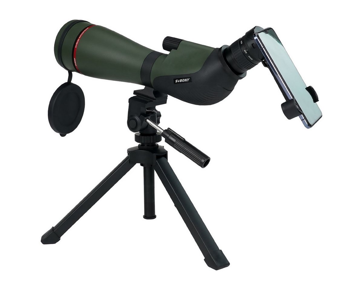 SVBONY SV13 Spektiv 20-60x80, Tischstativ, Smartphone Adapter, HD Wasserdicht Spektiv (Porro Prisma Abgewinkelt Spektiv Spotting Scope für Vogelbeobachtung) von SVBONY