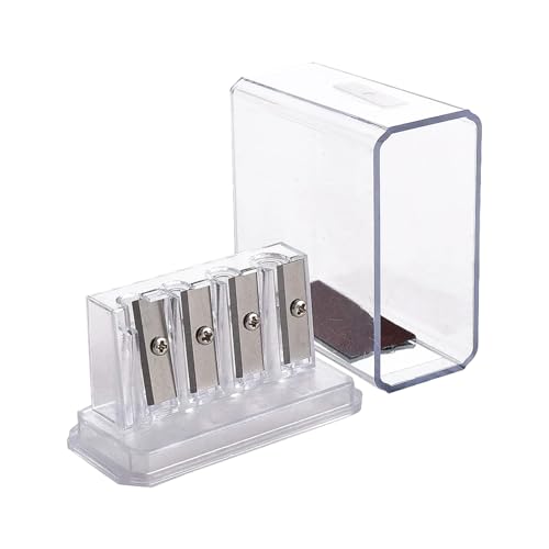SVCEQZE Eyeliner-Spitzer, Carpenter-Bleistiftspitzer - Transparenter Künstler-Bleistiftspitzer mit Deckel,4-Loch-Hand-Bleistiftspitzer mit langer Spitze, Schülerbedarf zum Skizzieren, Kohle, SVCEQZE Eyeliner-Spitzer, Carpenter-Bleistiftspitzer - Transparenter Künstler-Bleistiftspitzer mit Deckel,4-Loch-Hand-Bleistiftspitzer mit langer Spitze, Schülerbedarf zum Skizzieren, Kohle, von SVCEQZE