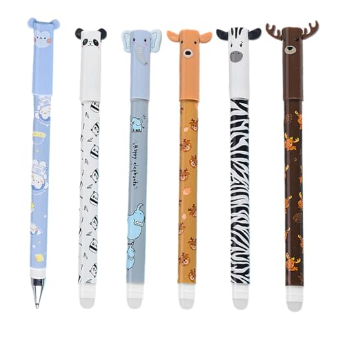 SVCEQZE Feine Spitze Radierbare Stifte,6er Set Tierdesign Radierstifte - Schulmaterial mit rutschfester 0,5 mm Spitze & ergonomischer Griffhaltung für Schreiben, Journaling, Mitschreiben, Hausaufgaben SVCEQZE Feine Spitze Radierbare Stifte,6er Set Tierdesign Radierstifte - Schulmaterial mit rutschfester 0,5 mm Spitze & ergonomischer Griffhaltung für Schreiben, Journaling, Mitschreiben, Hausaufgaben von SVCEQZE