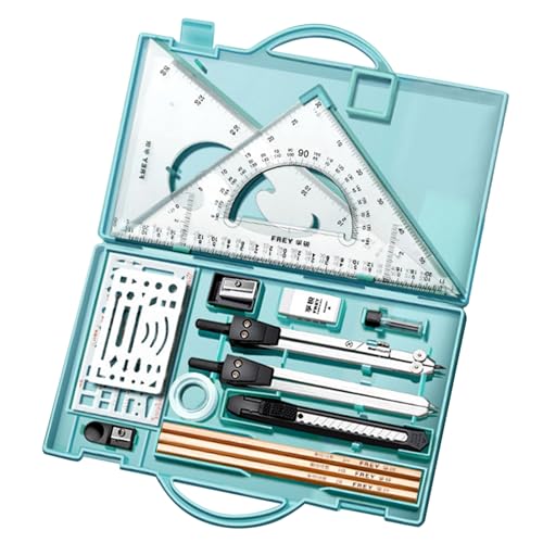 SVCEQZE Geometrie -Set, Geometrie -Kit - 16x Professional Geometrie Set - Zeichenwerkzeuge mit Aufbewahrungsbox, Grafik -Zeichnungsmittel für Schulschüler SVCEQZE Geometrie -Set, Geometrie -Kit - 16x Professional Geometrie Set - Zeichenwerkzeuge mit Aufbewahrungsbox, Grafik -Zeichnungsmittel für Schulschüler von SVCEQZE