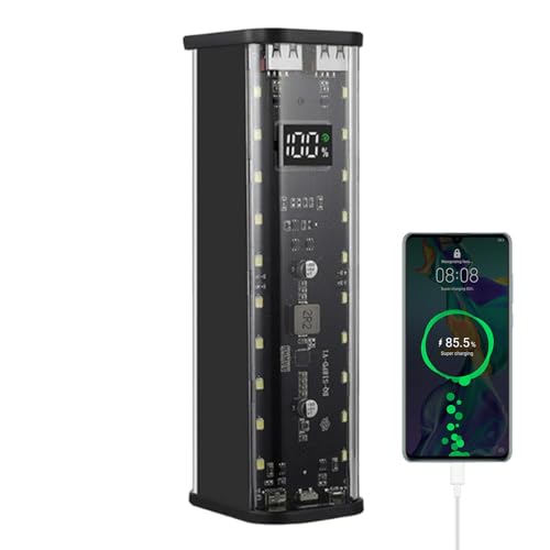 SVCEQZE Keine Schweißbatterien Aufbewahrungsbox, abnehmbare Batterien Fall | 22.5W Kein Schweißbatteriehalterspeicherfall | Transparente tragbare 2 USB -Ports Powerbank -Hülle von SVCEQZE