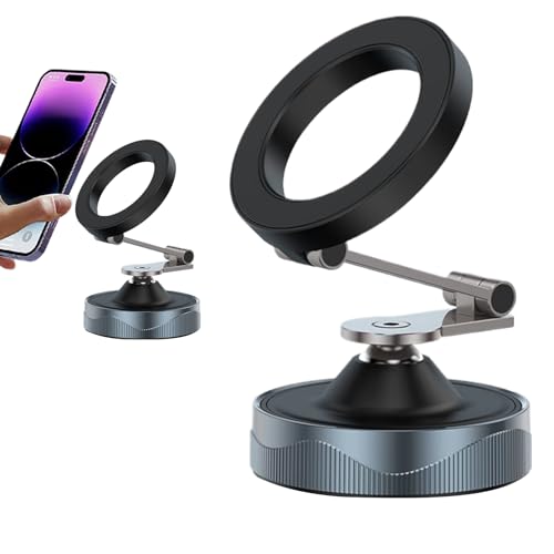 SVCEQZE Magnetische Saug Halterung Für Smartphones | Auto Magnet Handyhalterung Für Frontscheibe | Klappbare Armaturenbrett Halterung & Vakuumsaugnapf Für Alle Handys von SVCEQZE
