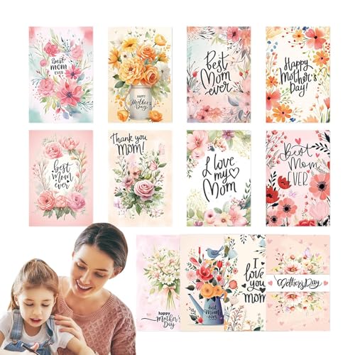 SVCEQZE Muttertagsgrußkarten - 12 Stück Blumengrüße und Einladungskarten zum Muttertag,Emotionale Dankeskarten von Kindern als Familiengeschenk für Feiertagsüberraschungen SVCEQZE Muttertagsgrußkarten - 12 Stück Blumengrüße und Einladungskarten zum Muttertag,Emotionale Dankeskarten von Kindern als Familiengeschenk für Feiertagsüberraschungen von SVCEQZE