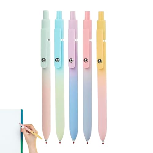 SVCEQZE Push Up Neutralstift | Schnelltrocknende Notizstifte Mit Druckmechanismus 5 Stück - Automatischer Gelkugelschreiber Mit Flüssigem Gleitverhalten Für Vielseitige Nutzung Durch Familien, von SVCEQZE