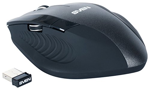 SVEN RX-333 Kabellose Maus RF Wireless Optisch 1600 DPI Rechtshänder Schwarz, Grau – Maus (Rechtshänder, Optisch, kabellos, 1600 DPI, 78 g, Schwarz, Grau) von SVEN
