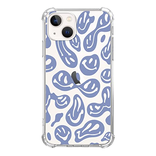 Ästhetische blaue Trippy Smile Face Hülle kompatibel mit iPhone 14, niedliche blaue Lächeln Gesicht klare Hülle für Teenager Frauen Männer, weiche TPU stoßfeste klare Hülle für iPhone 14 Ästhetische blaue Trippy Smile Face Hülle kompatibel mit iPhone 14, niedliche blaue Lächeln Gesicht klare Hülle für Teenager Frauen Männer, weiche TPU stoßfeste klare Hülle für iPhone 14 von SVNICFYA
