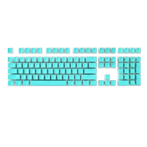 SVRITE 1Set Pudding-Tastatur-Hutbox, Mechanische Tastatur, Doppelte Haut, Milchig, Transparente Tastenkappe, PBT, Maßgeschneiderter Cremefarbener Gelee-Kunststoff (Himmelblau) von SVRITE