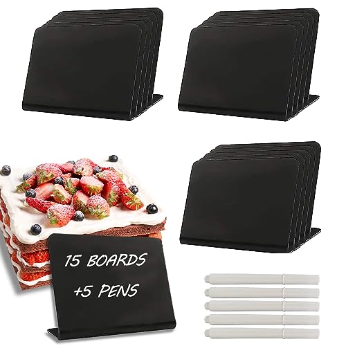 15 Mini Kreidetafeln Set, L Beschriften kleine Tafeln, 9,6 x 7,5cm Mini-Tafelschilder, Beschriften kleine Tafeln, Buffet Schilder Leicht zu beschreiben und abzuwischen, für Party, Bäckerei, Schwarz 15 Mini Kreidetafeln Set, L Beschriften kleine Tafeln, 9,6 x 7,5cm Mini-Tafelschilder, Beschriften kleine Tafeln, Buffet Schilder Leicht zu beschreiben und abzuwischen, für Party, Bäckerei, Schwarz von SVUPUE