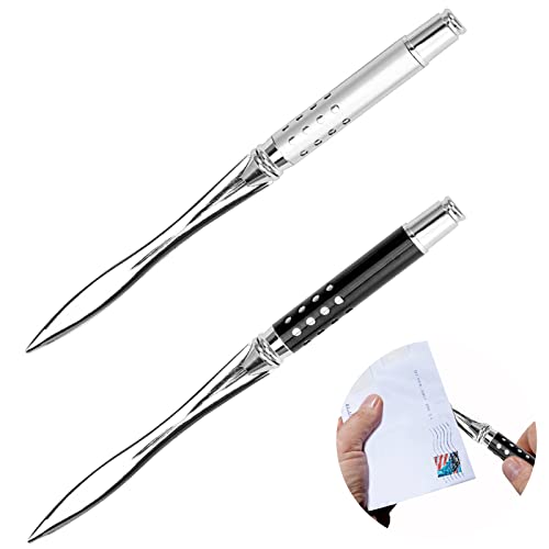 SVUPUE Brieföffner, 2 Stück Letter Opener aus Metall, Brieföffner mit Metallgriff, zum Öffnen von Umschlägen, Silber, Schwarz SVUPUE Brieföffner, 2 Stück Letter Opener aus Metall, Brieföffner mit Metallgriff, zum Öffnen von Umschlägen, Silber, Schwarz von SVUPUE