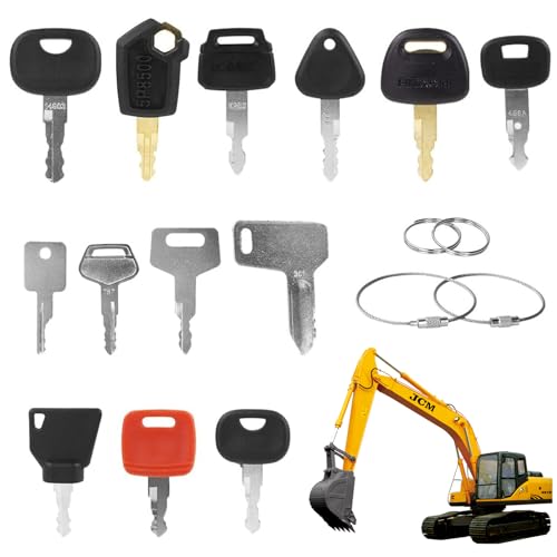 Zündschlüssel set, 17 Stück Ersatz Zündschlüssel, Baumaschinen Schlüssel Set, Zündschlüssel set Traktor, 13 Verschiedene Schlüssel und 4 Schlüsselanhänger, Für Bagger, Gabelstapler, Traktoren Zündschlüssel set, 17 Stück Ersatz Zündschlüssel, Baumaschinen Schlüssel Set, Zündschlüssel set Traktor, 13 Verschiedene Schlüssel und 4 Schlüsselanhänger, Für Bagger, Gabelstapler, Traktoren von SVUPUE