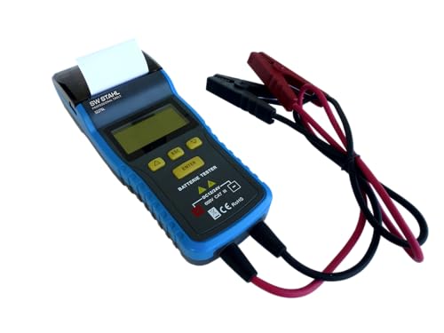 SW-Stahl 32275L Batterietester mit Drucker, 12V / 24V I KFZ Batterietester I Autobatterie Tester LCD-Display I Batterieprüfgerät Auto I Schutz vor falscher Polarität von SW-Stahl