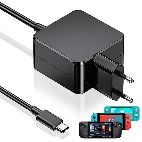 Ladekabel for Nintendo Switch & Steam Deck, PD Type C Charger TV Mode Support, Travel Charger Kabel for Nintendo Switch, Switch Lite and Other Type C Devices, AC Adapter Switch Netzteil von SWANPOW