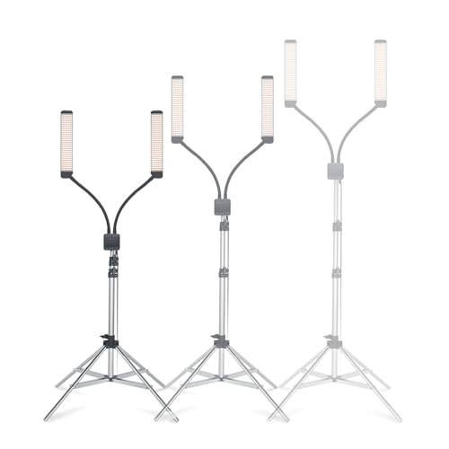 GLAMCOR - Arbeitslampe Ultra X LED Doppelarmlampe mit Fernbedienung und Stativ für Video, Makeup, Fotografie, TikTok von SWAVGO